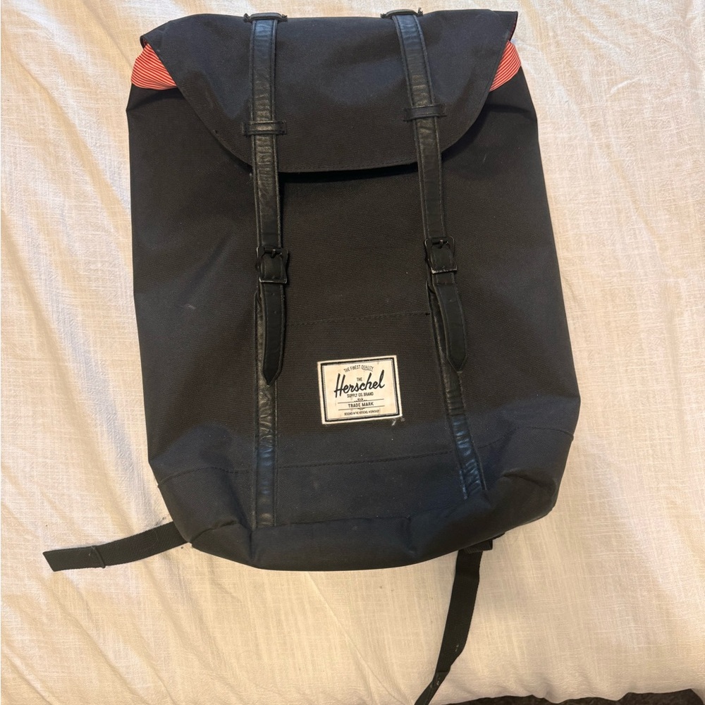 Herschel Supply Company Black Backpack with Flap-Top Closure
